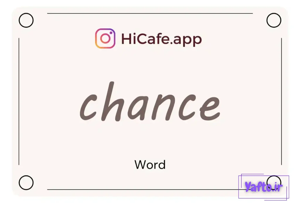 Meaning and usage of chance word