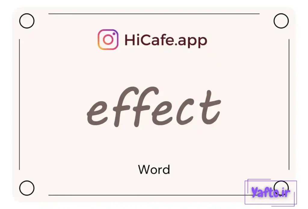 Meaning and usage of effect word