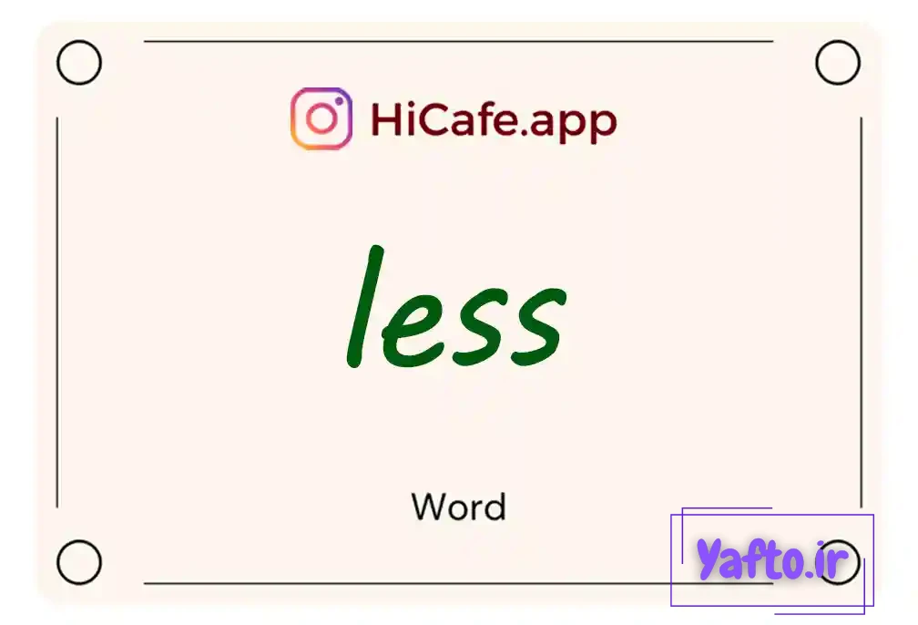 Meaning and usage of less word