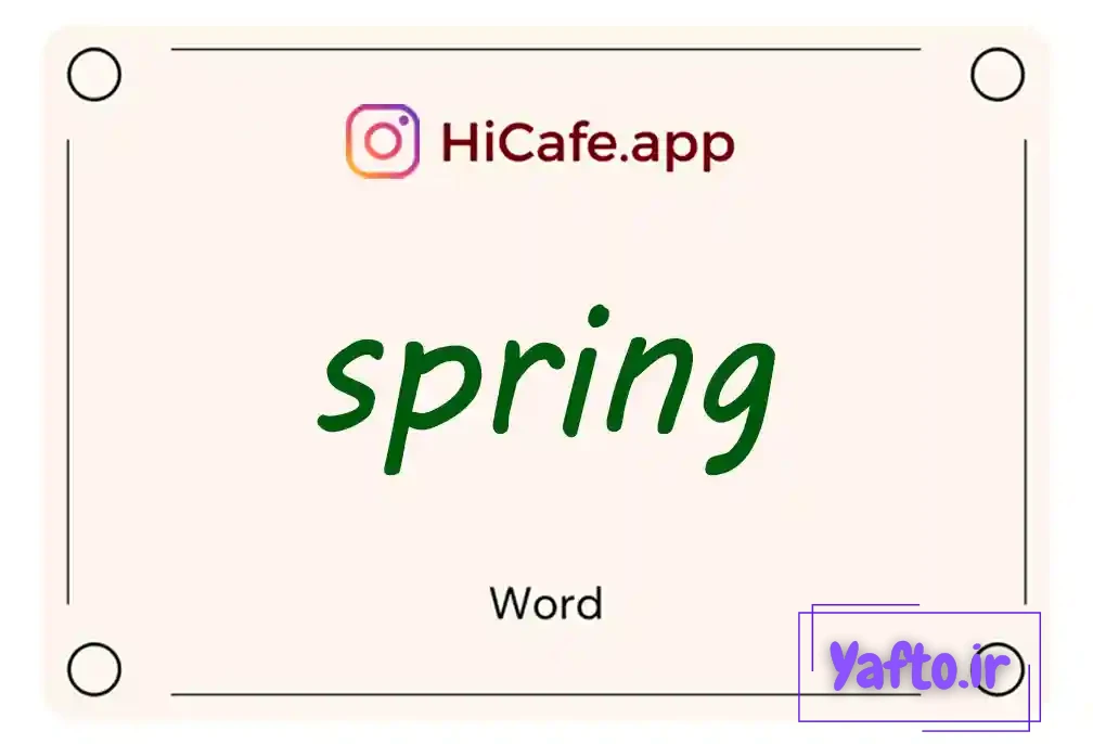 Meaning and usage of spring word