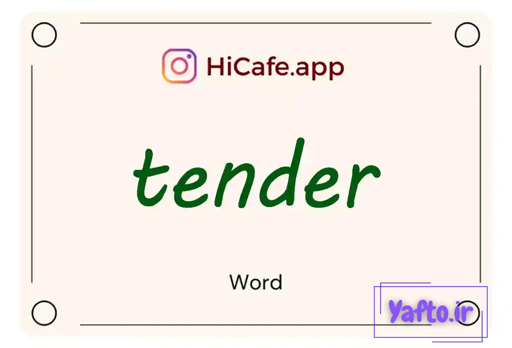 Meaning and usage of tender word