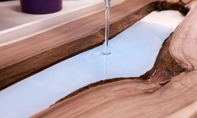 resin on wood
