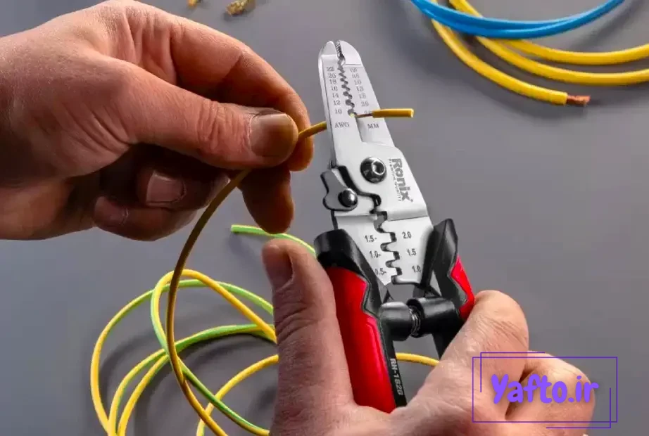 سیم تکرشتهای و انبر سیم لخت کن چندکاره رونیکس مدل RH-1820