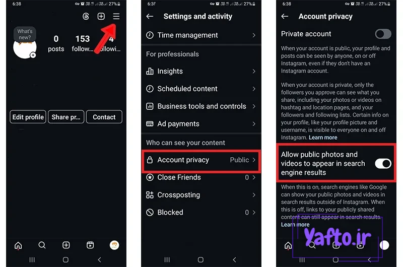 آموزش تغییر عکس پروفایل اینستاگرام و حل مشکلات عوض نشدن تصویر پروفایل - ترفند سه آموزش تغییر عکس پروفایل اینستاگرام و حل مشکلات عوض نشدن تصویر پروفایل - ترفند سه